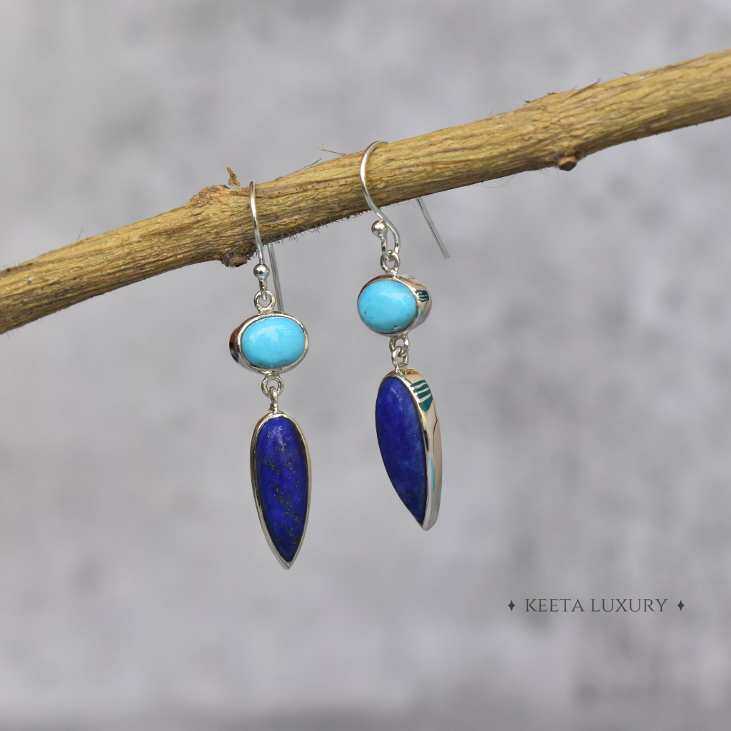 Midnight Blue - Turquoise & Lapis Earrings -