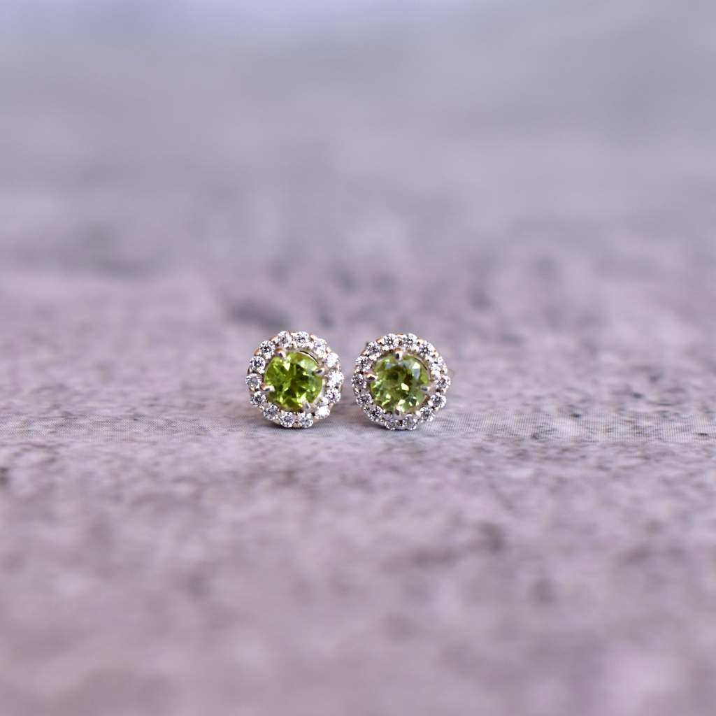 Minimal Peridot Studs - Main Image
