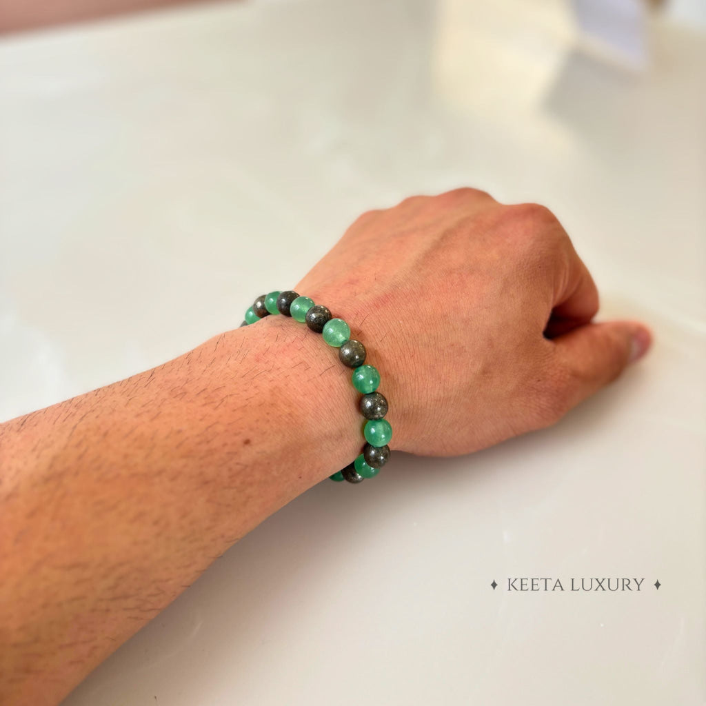 Money Magnet - Green Aventurine & Pyrite Bracelet bracelets