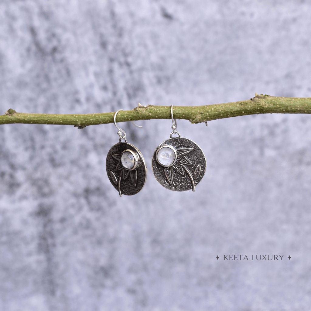 Mystic Forest - Moonstone Earrings -
