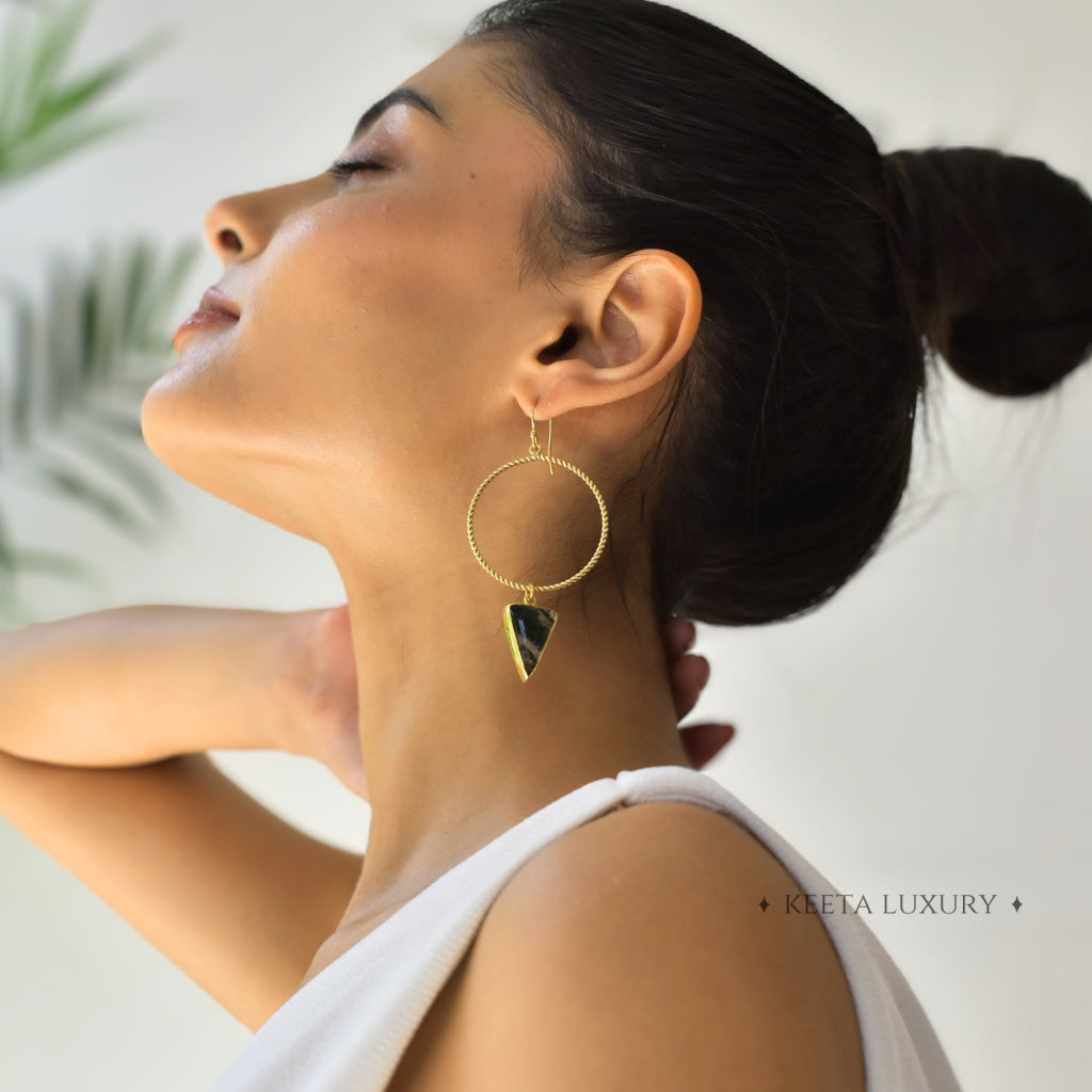 Nexus - Moss Agate Earrings Earrings