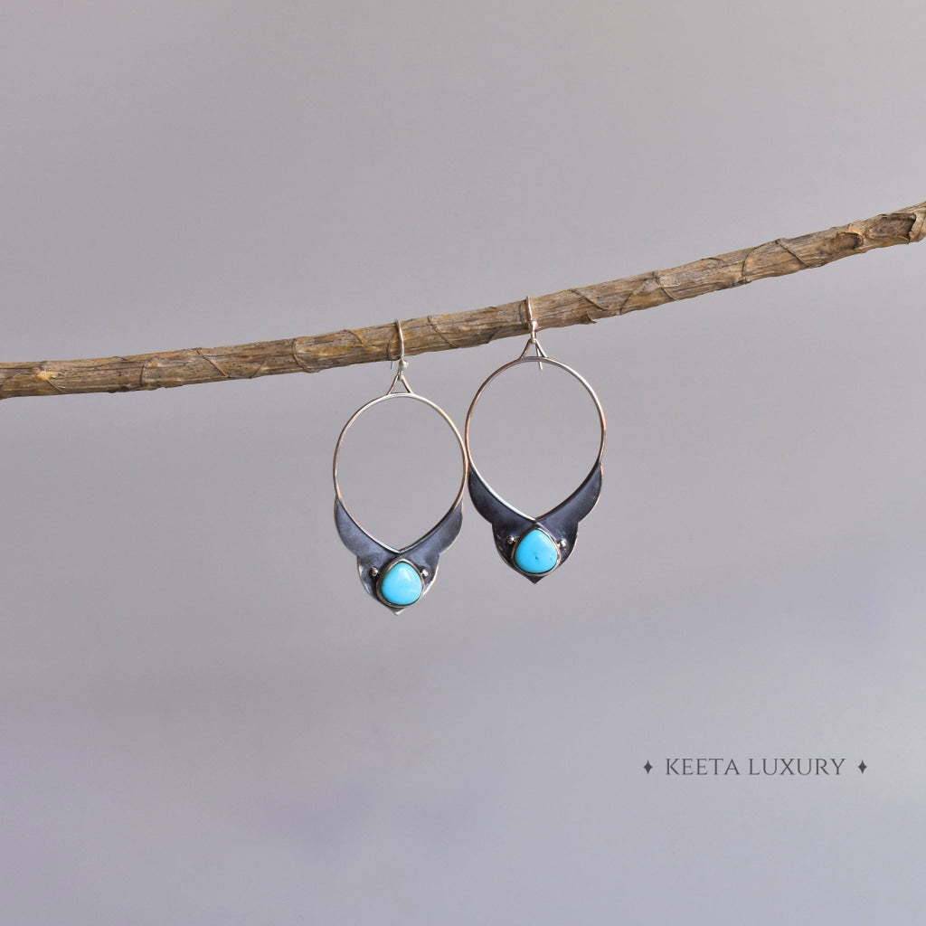 Nomad Horn - Turquoise Earrings Earrings