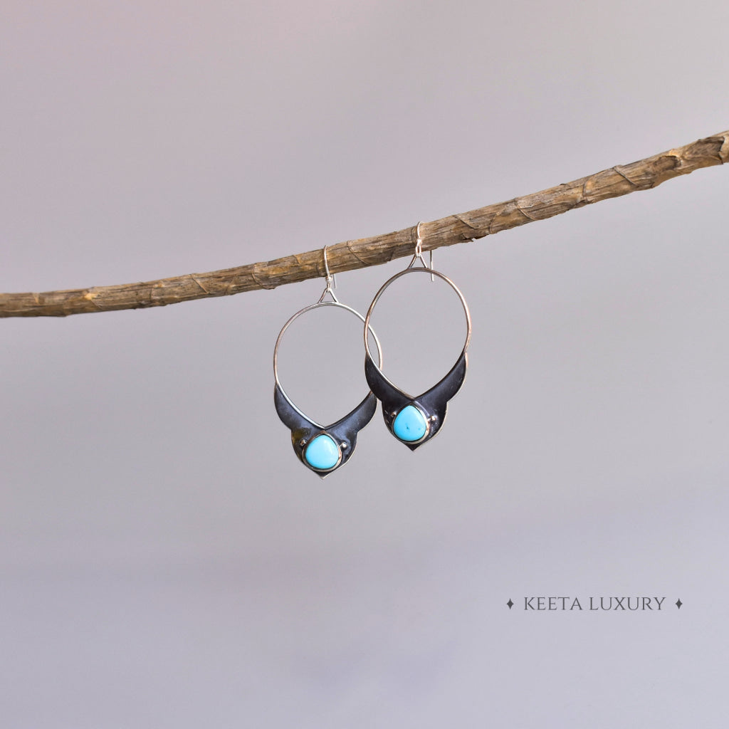 Nomad Horn - Turquoise Earrings Earrings