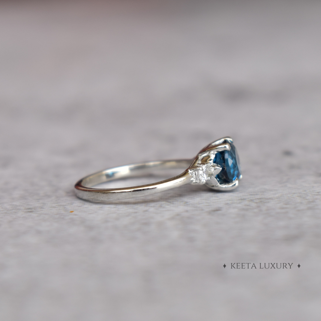 Oceanic Breeze - Blue Topaz Ring -