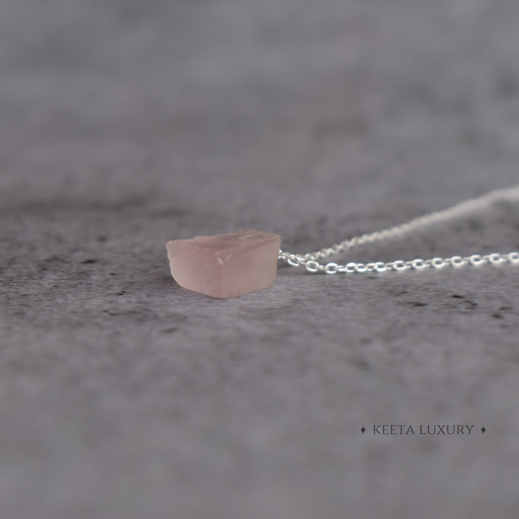 Organic Raw - Rose Quartz Necklace -