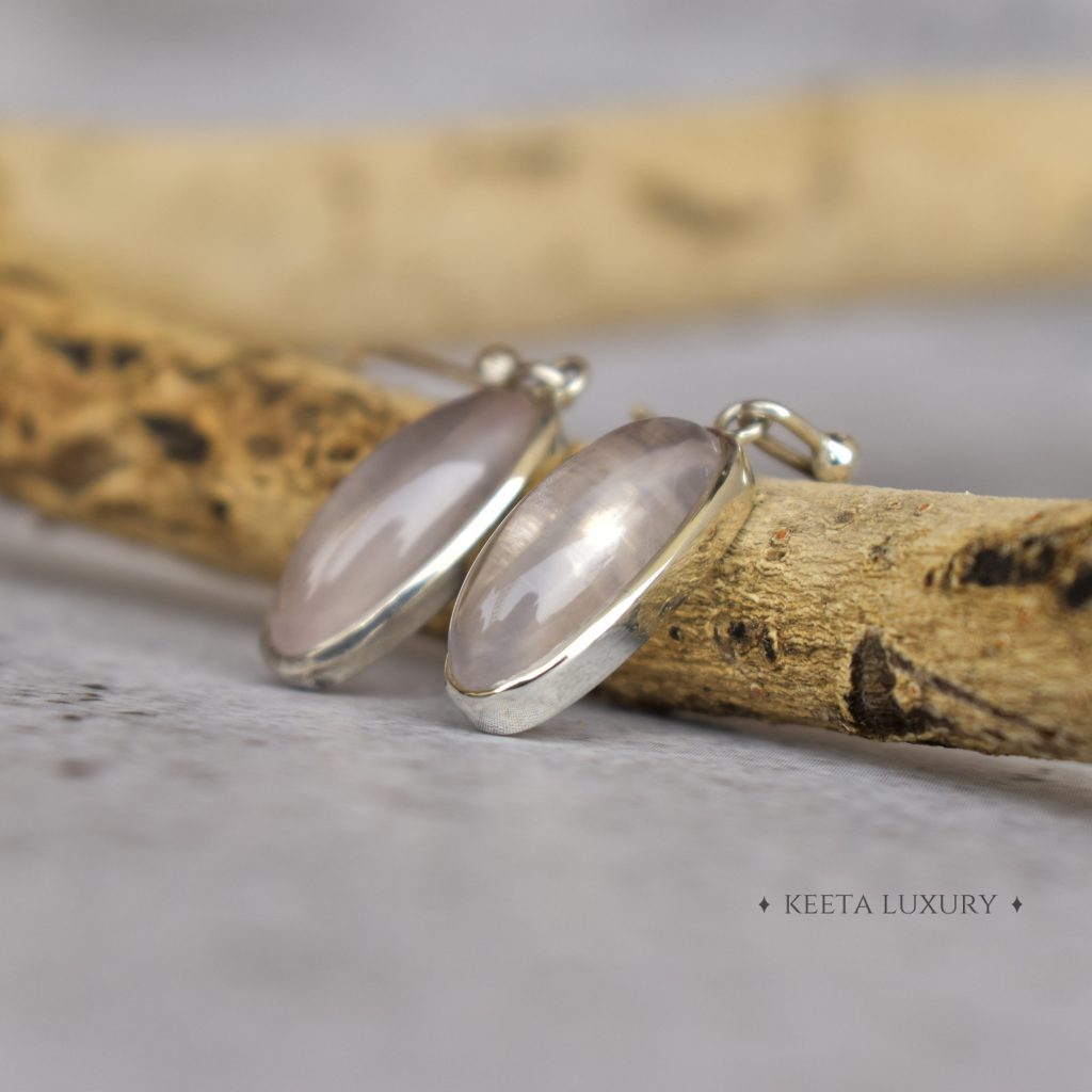 Oval Regency - Rose Quartz Dangles -