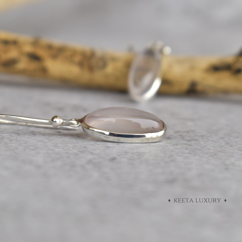 Oval Regency - Rose Quartz Dangles -