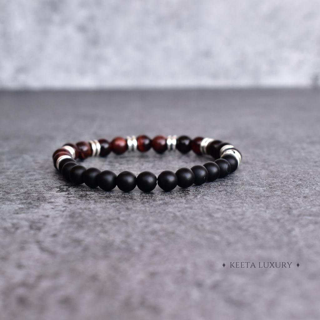 Passion - Red Tiger Eye and Black Onyx Bracelet -