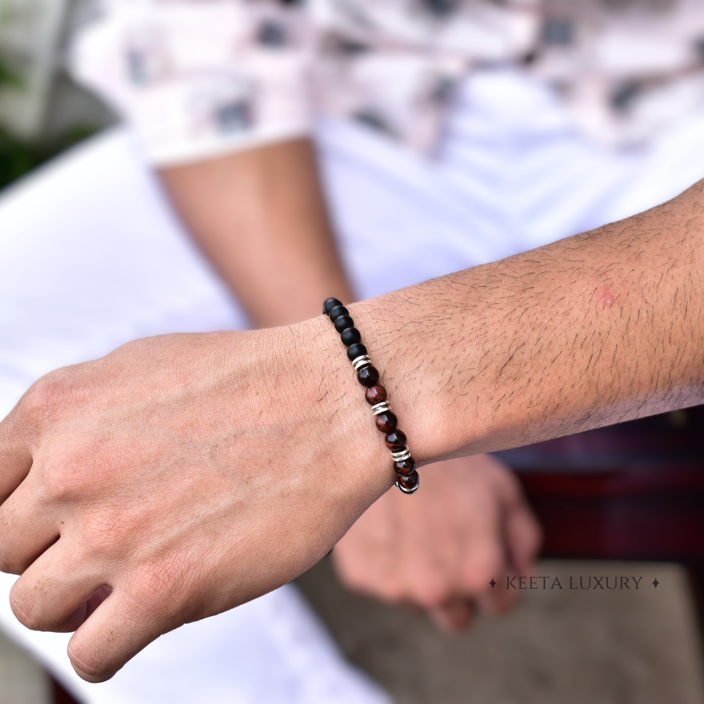 Passion - Red Tiger Eye and Black Onyx Bracelet -