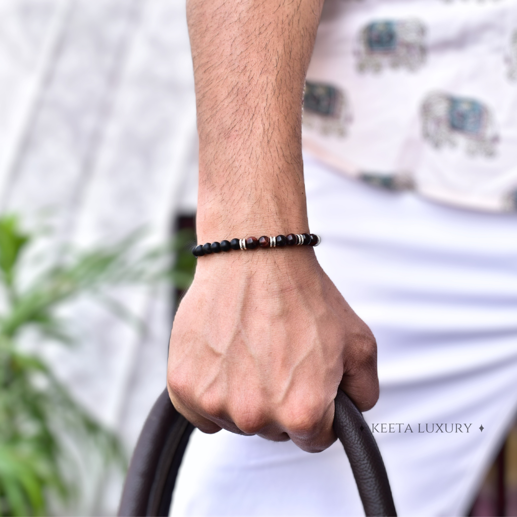 Passion - Red Tiger Eye and Black Onyx Bracelet -