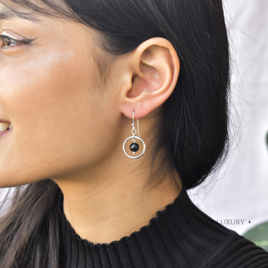 Peaceful- Black Onyx Earrings -