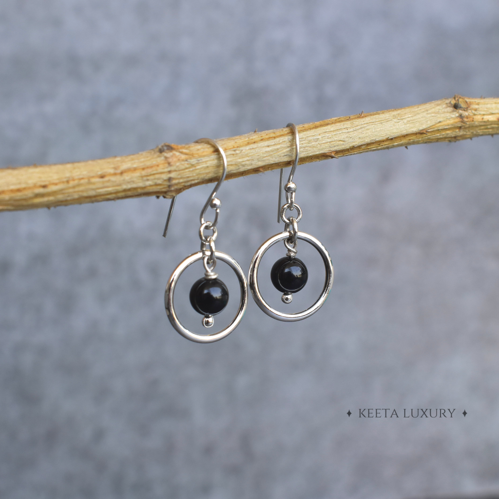 Peaceful- Black Onyx Earrings -