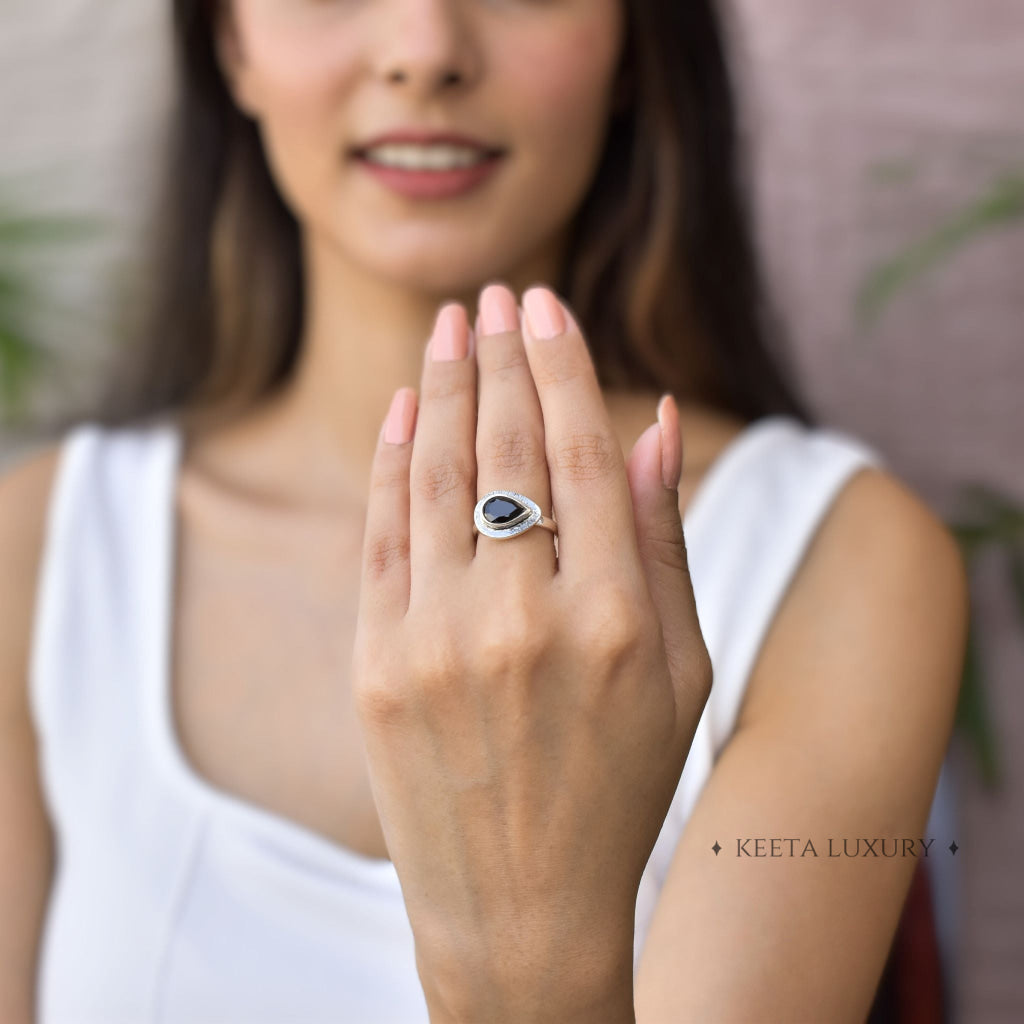 Pear Dream - Black Onyx Ring -