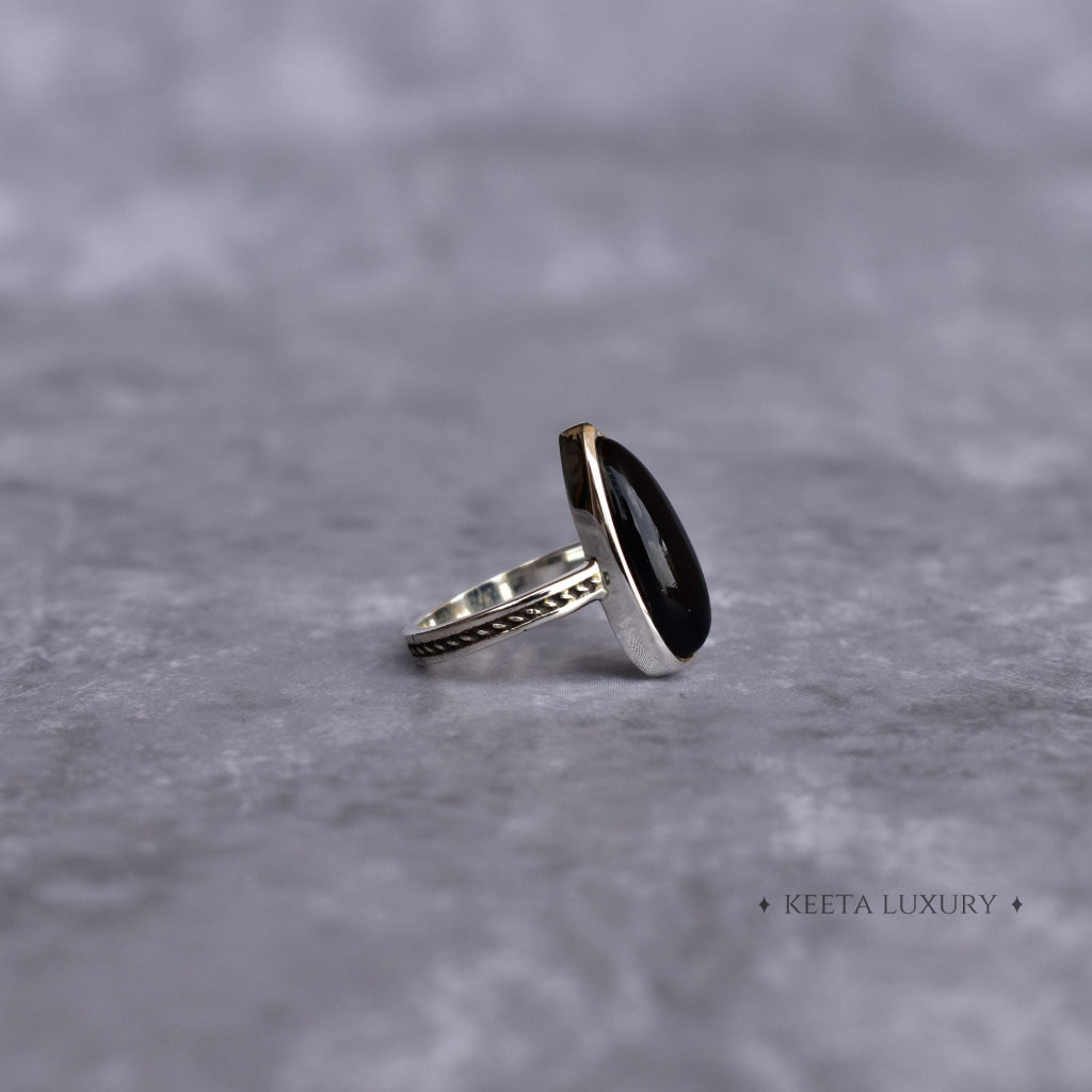 Pear Fantasy - Black Onyx Ring -