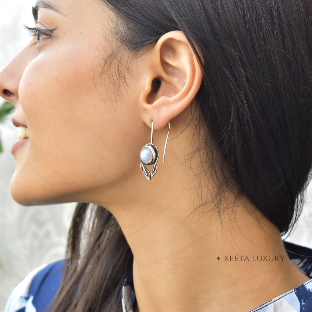 Planet - Moonstone Earrings -