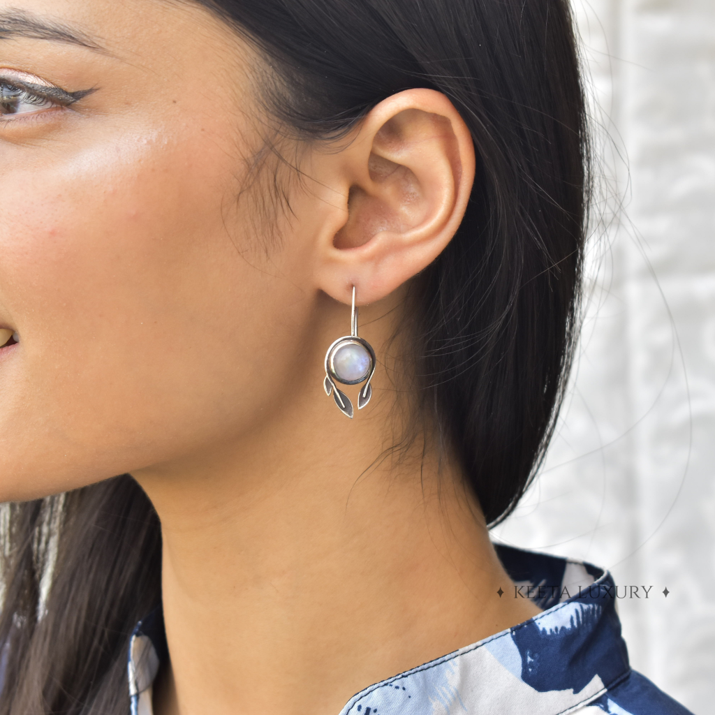 Planet - Moonstone Earrings -