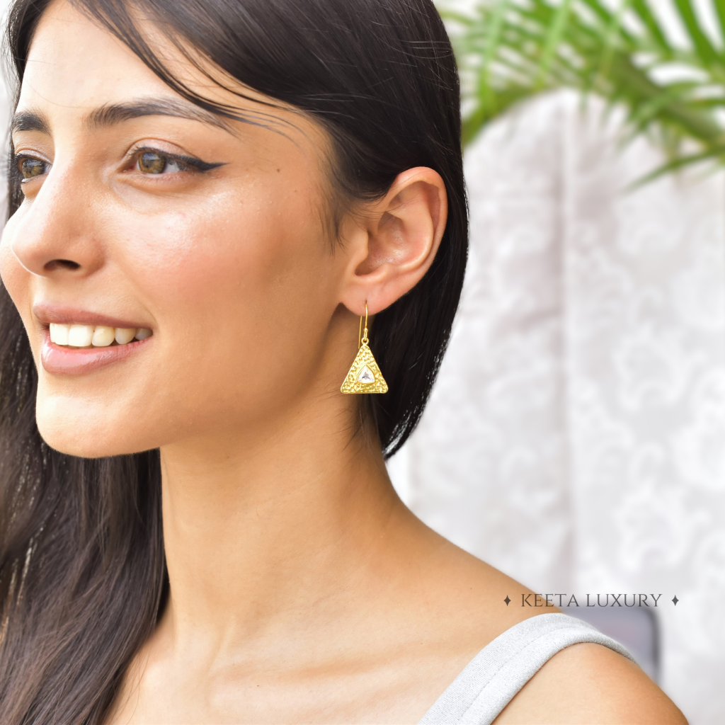 Pyramid - Moonstone Earrings -