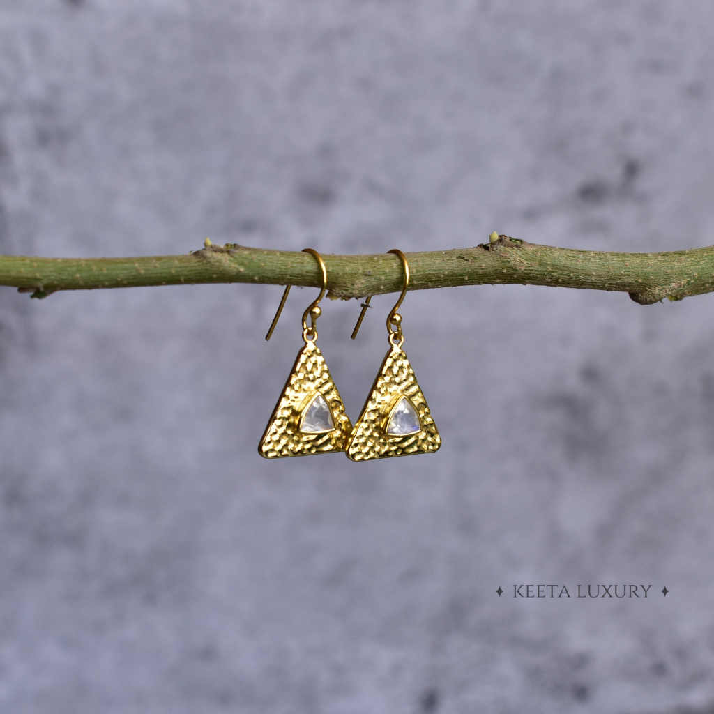 Pyramid - Moonstone Earrings -