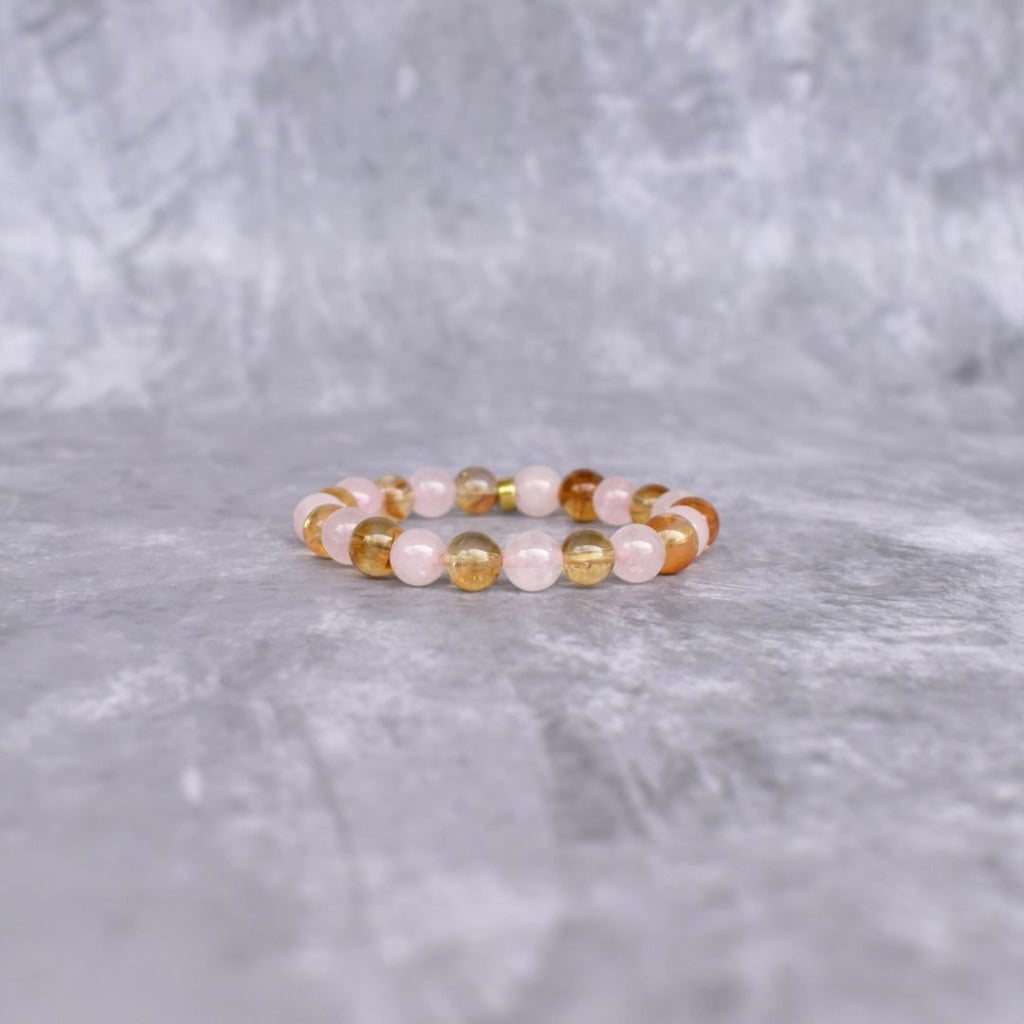 Radiant Aura Rose Quartz Citrine Bracelet - Main Image