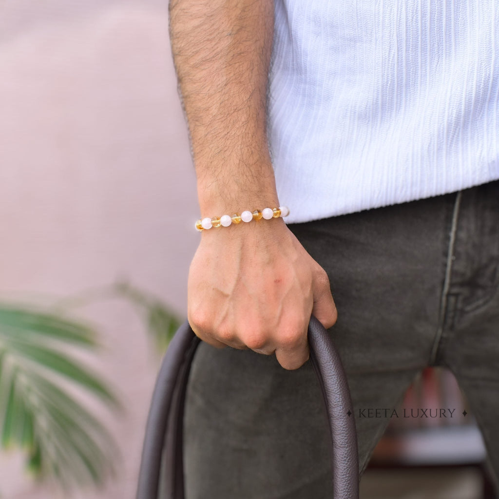 Radiant Aura - Rose Quartz & Citrine Bracelet -