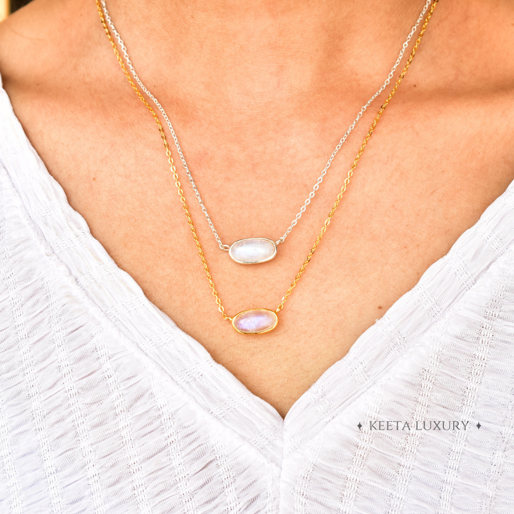 Rainbow Bright - Moonstone Necklace -