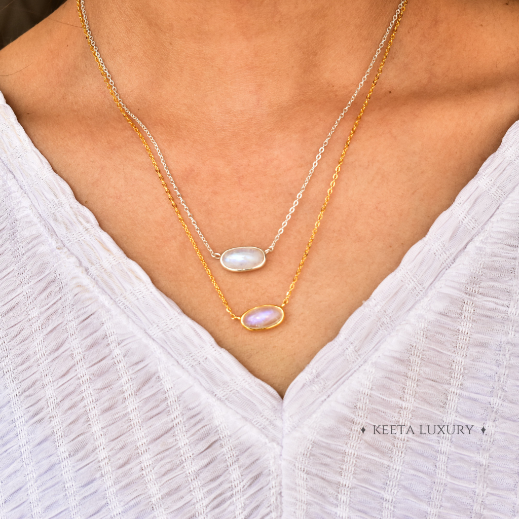 Rainbow Bright - Moonstone Necklace -