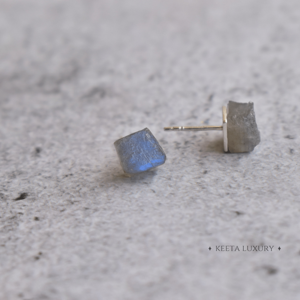Raw - Labradorite Studs -
