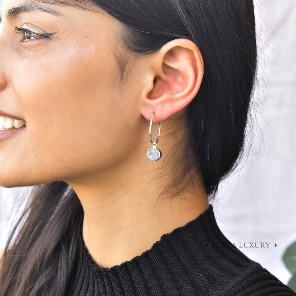Raw Regency - Aquamarine Earrings -