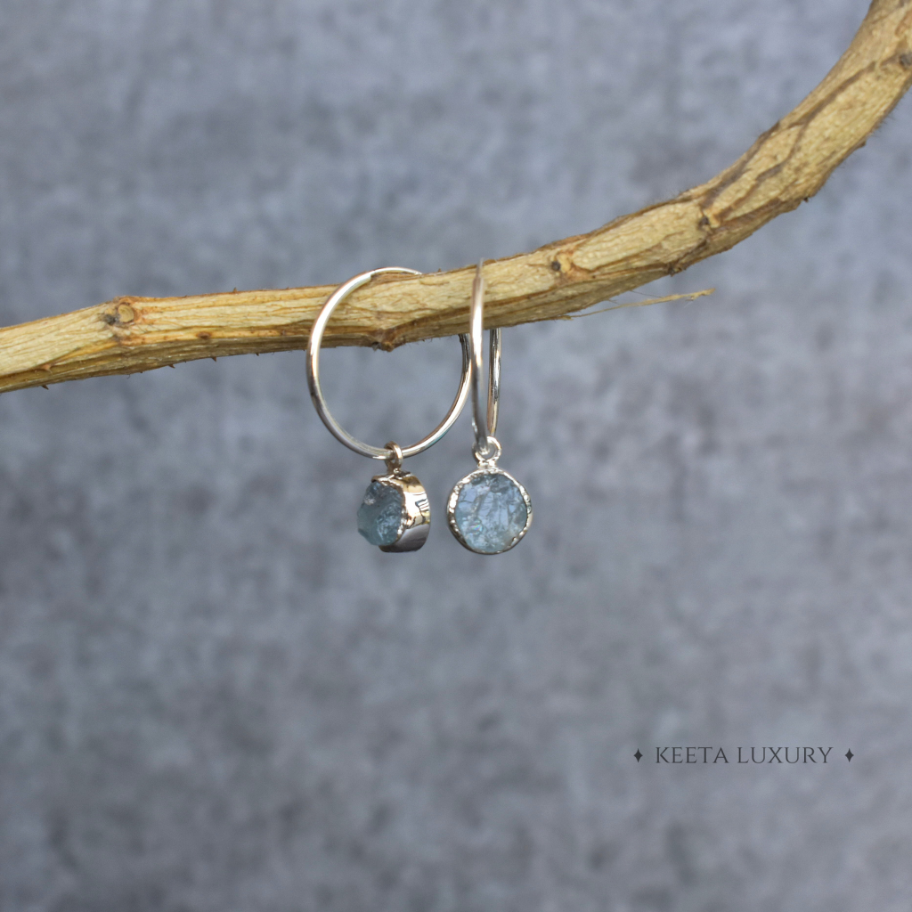 Raw Regency - Aquamarine Earrings -