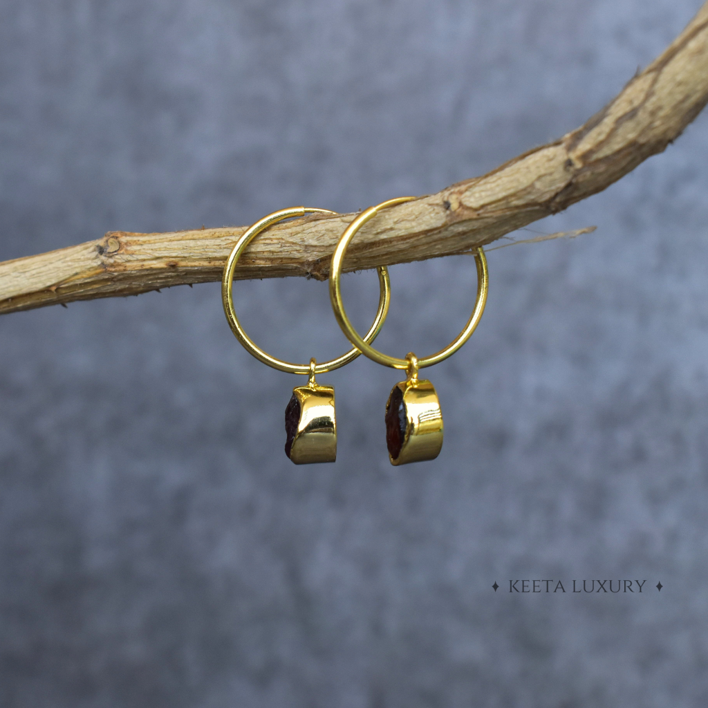 Raw Regency - Garnet Earrings -