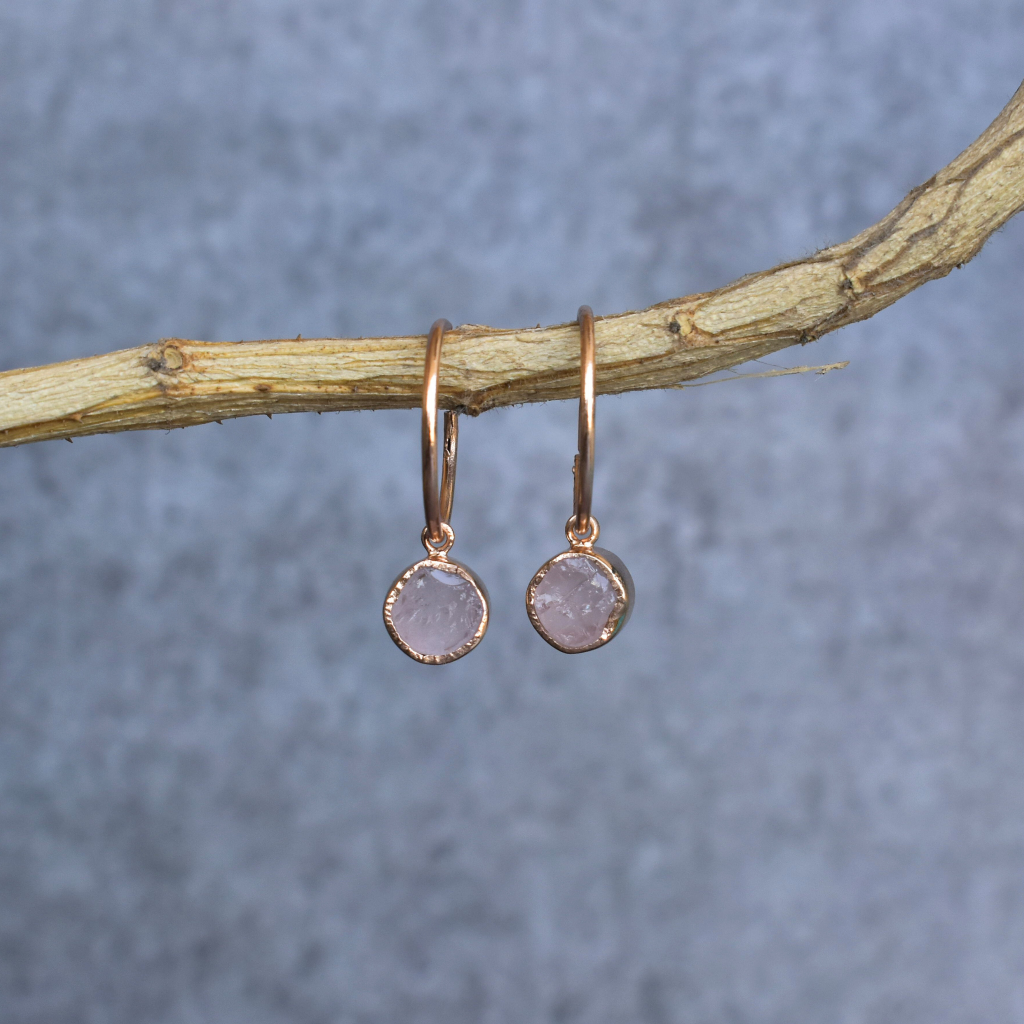 Raw Regency - Rose Quartz Earrings -