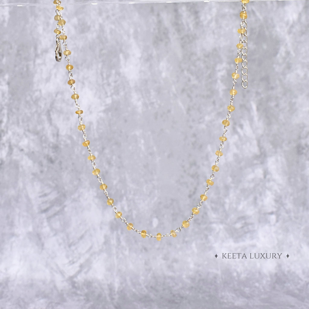 Rosary Charm - Citrine Necklace