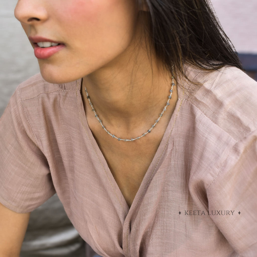 Rosary Charm - Labradorite Necklace Necklaces