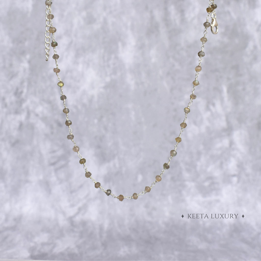 Rosary Charm - Labradorite Necklace Necklaces