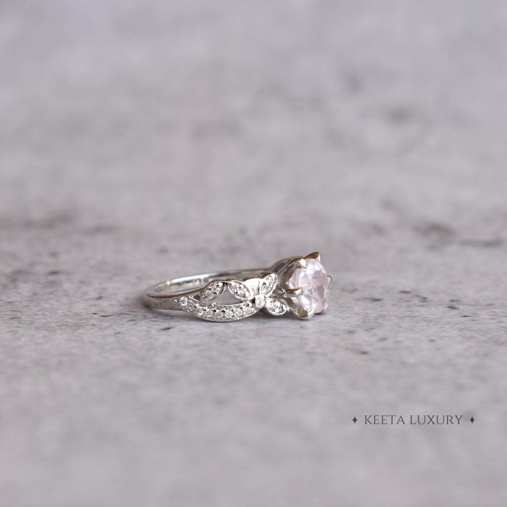 Rosy Glow Rose - Quartz Ring -