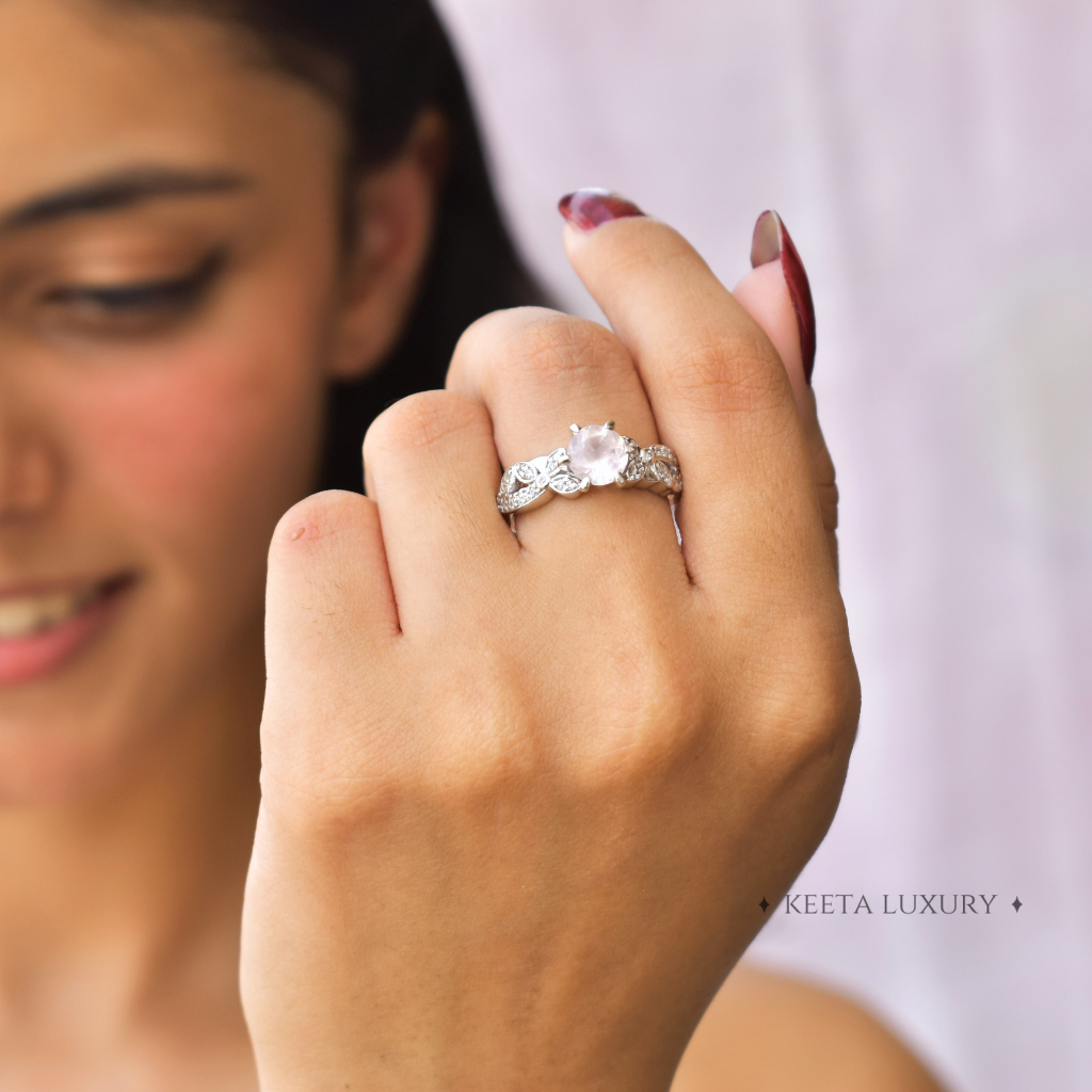 Rosy Glow Rose - Quartz Ring -