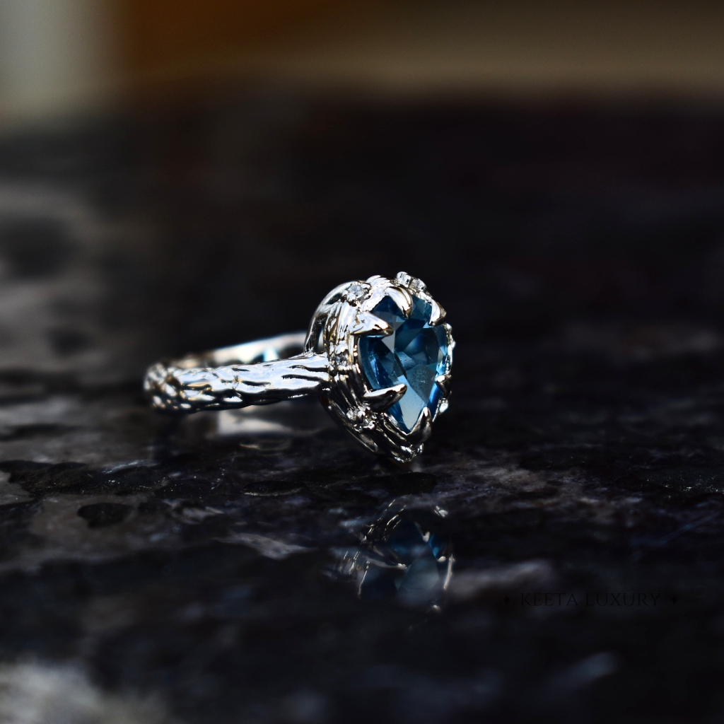 Rustic Charm - Blue Topaz Ring -