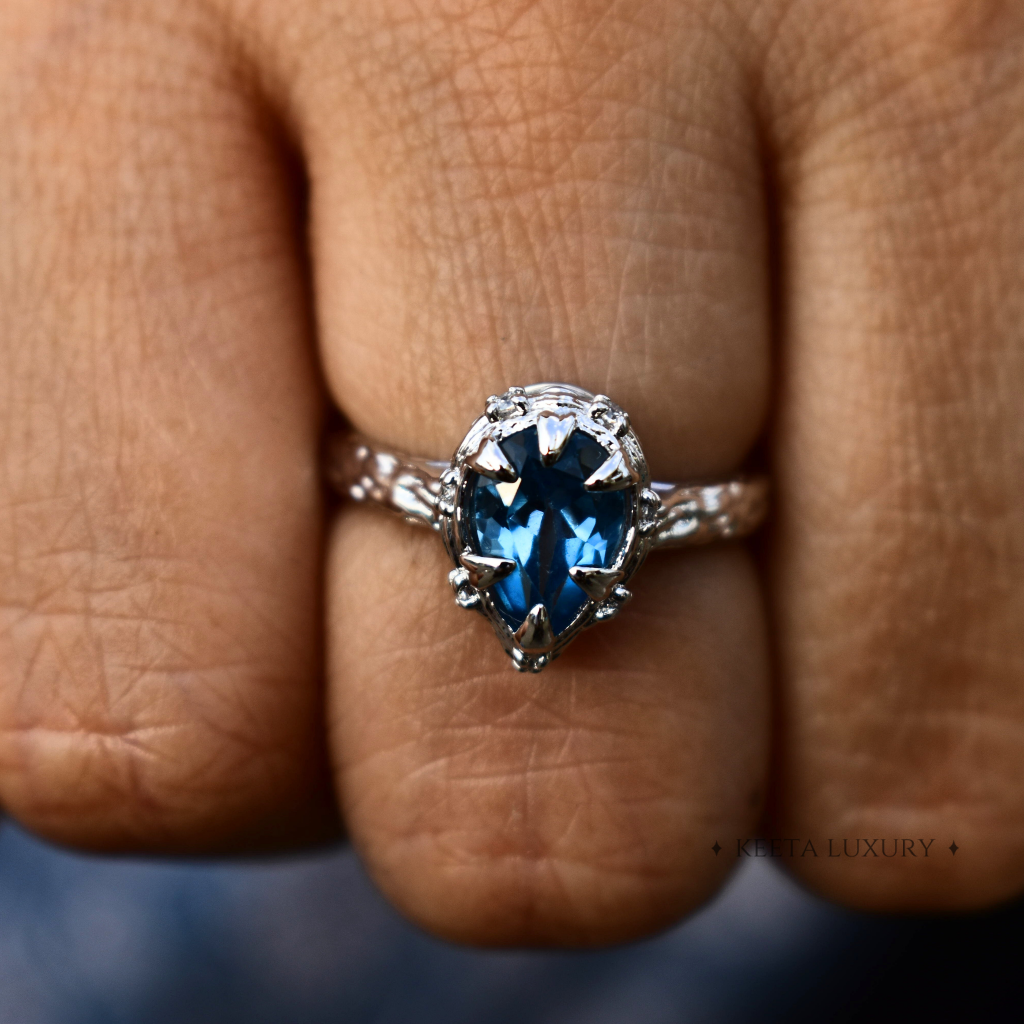 Rustic Charm - Blue Topaz Ring -