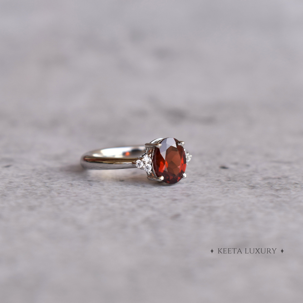 Scarlet Serenade - Garnet Ring -