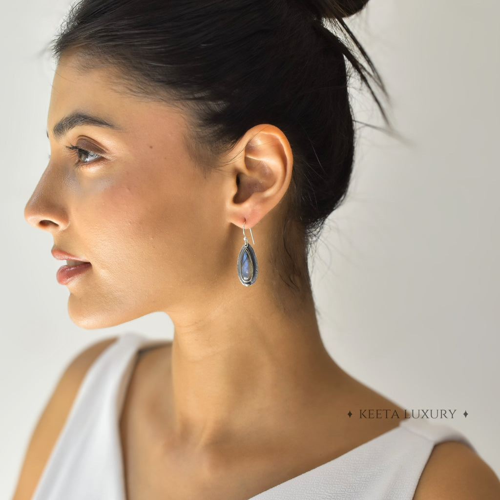 Shadowed Pears - Labradorite Earrings Earrings