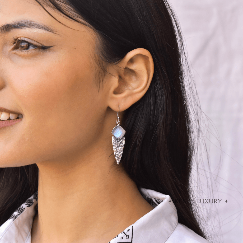 Shield - Moonstone Earrings -