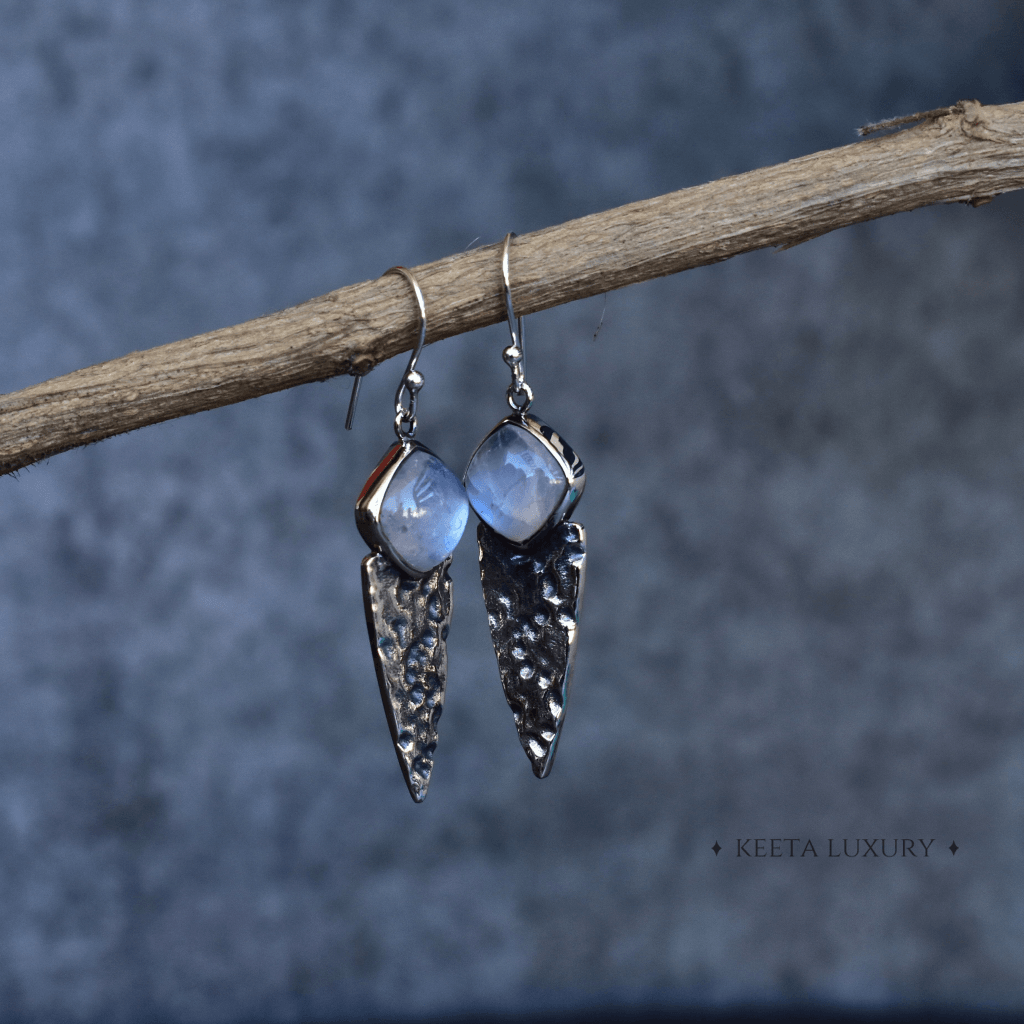 Shield - Moonstone Earrings -
