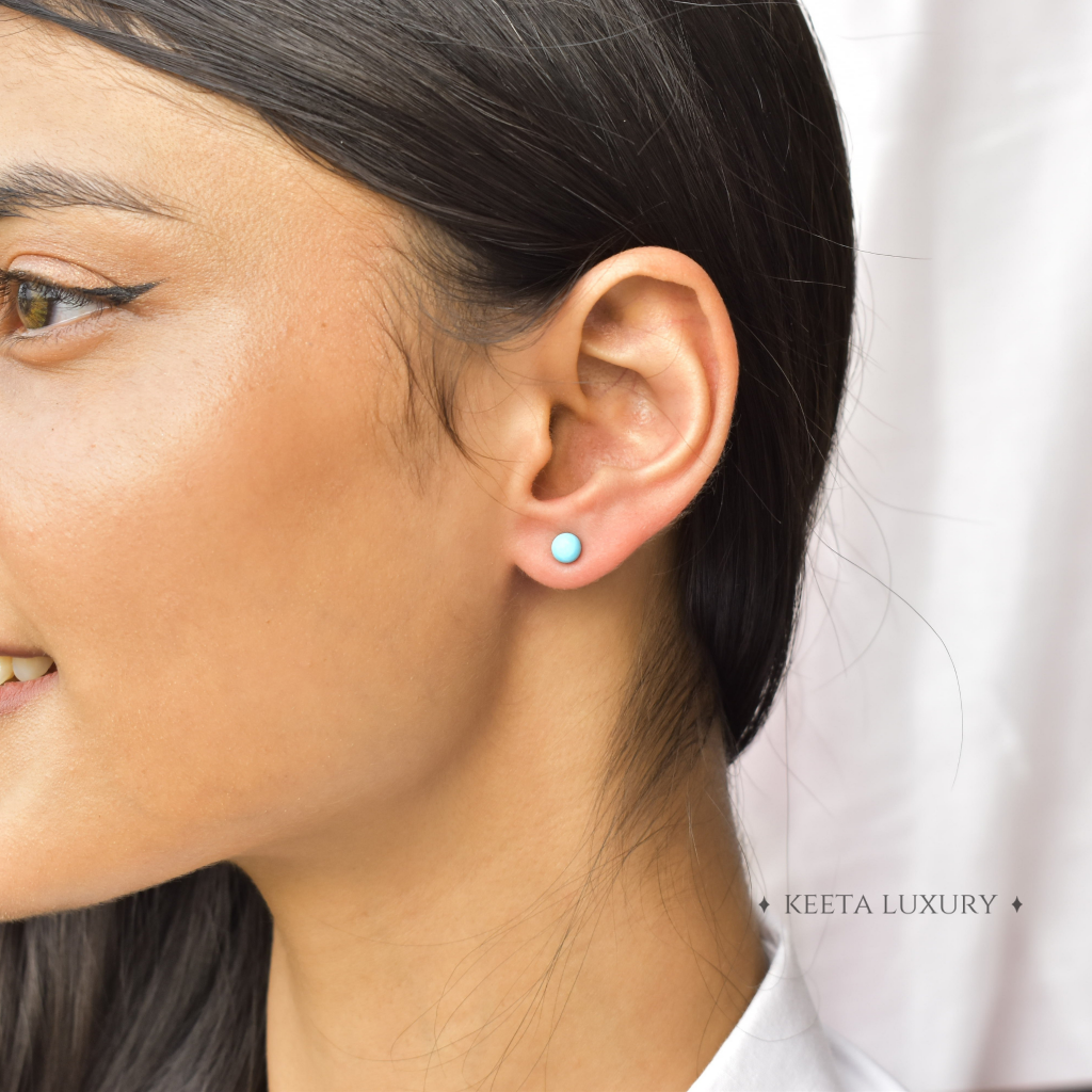 Sky Button - Turquoise Studs -