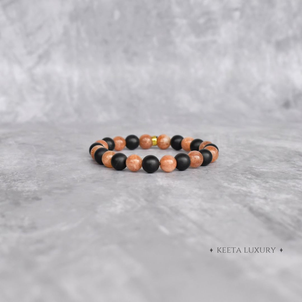 Solar Flare - Sunstone & Black Onyx Bracelet Bracelets