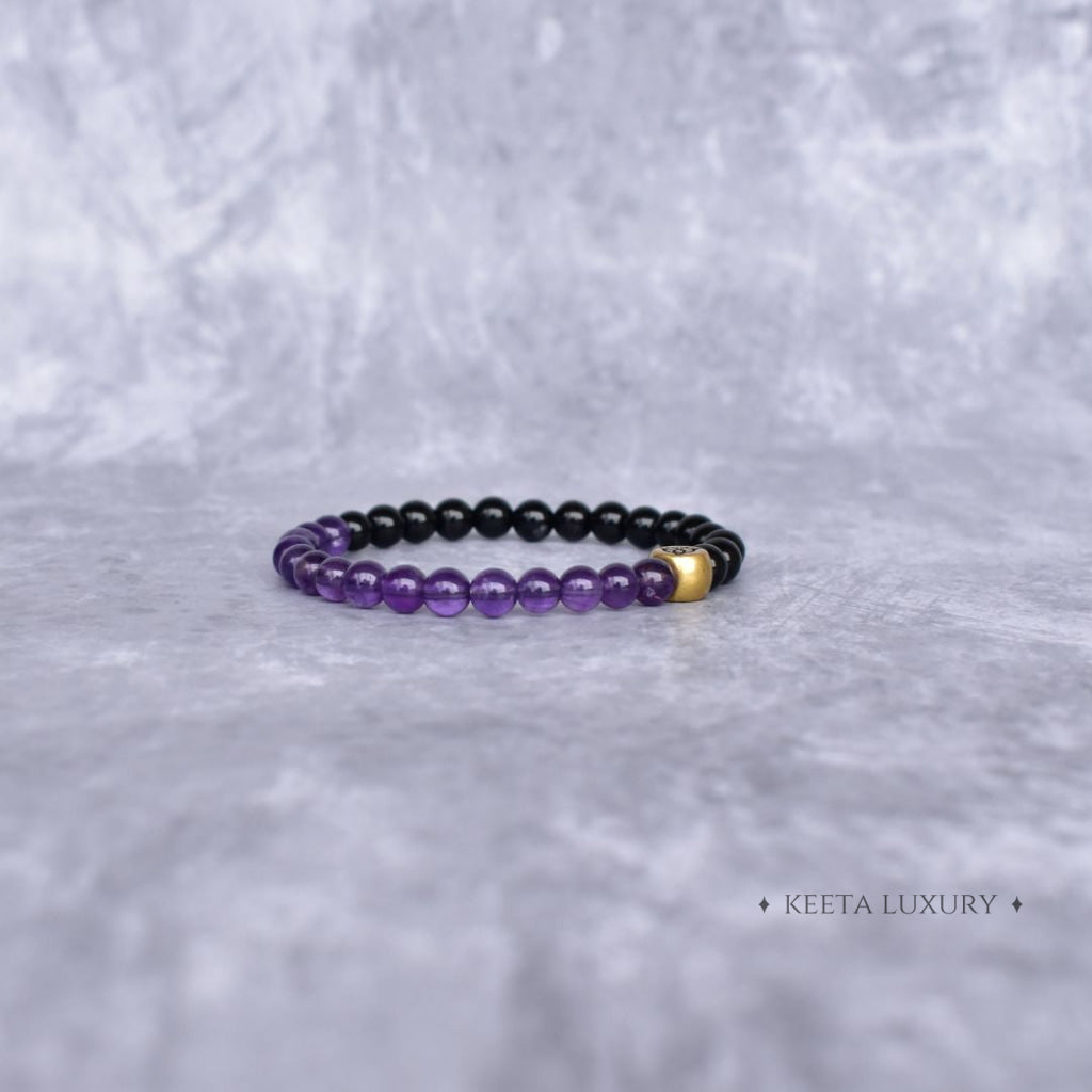 Spiritual Awareness - Amethyst & Black Onyx Bracelets Bracelets