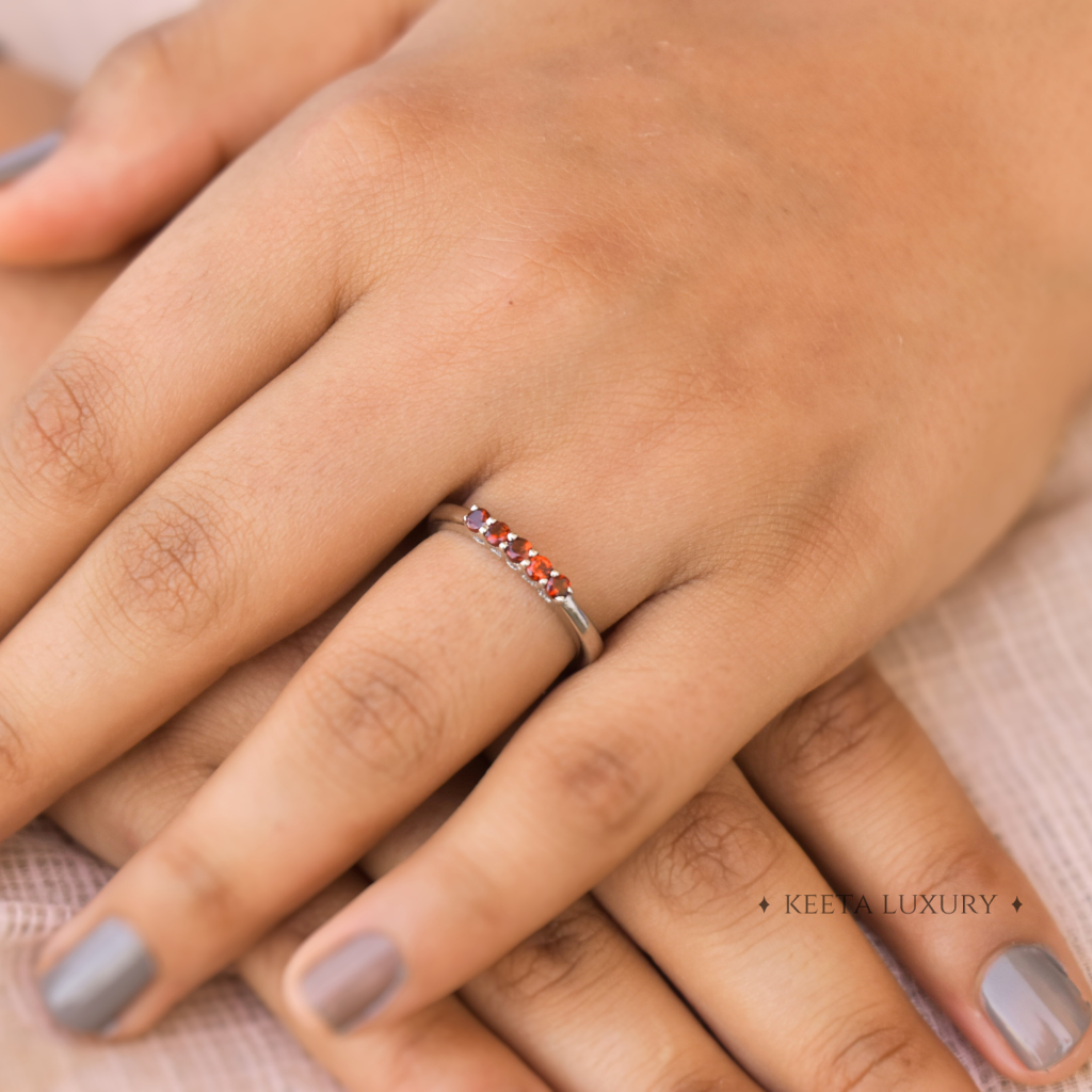 Stacking Delight - Garnet Ring -