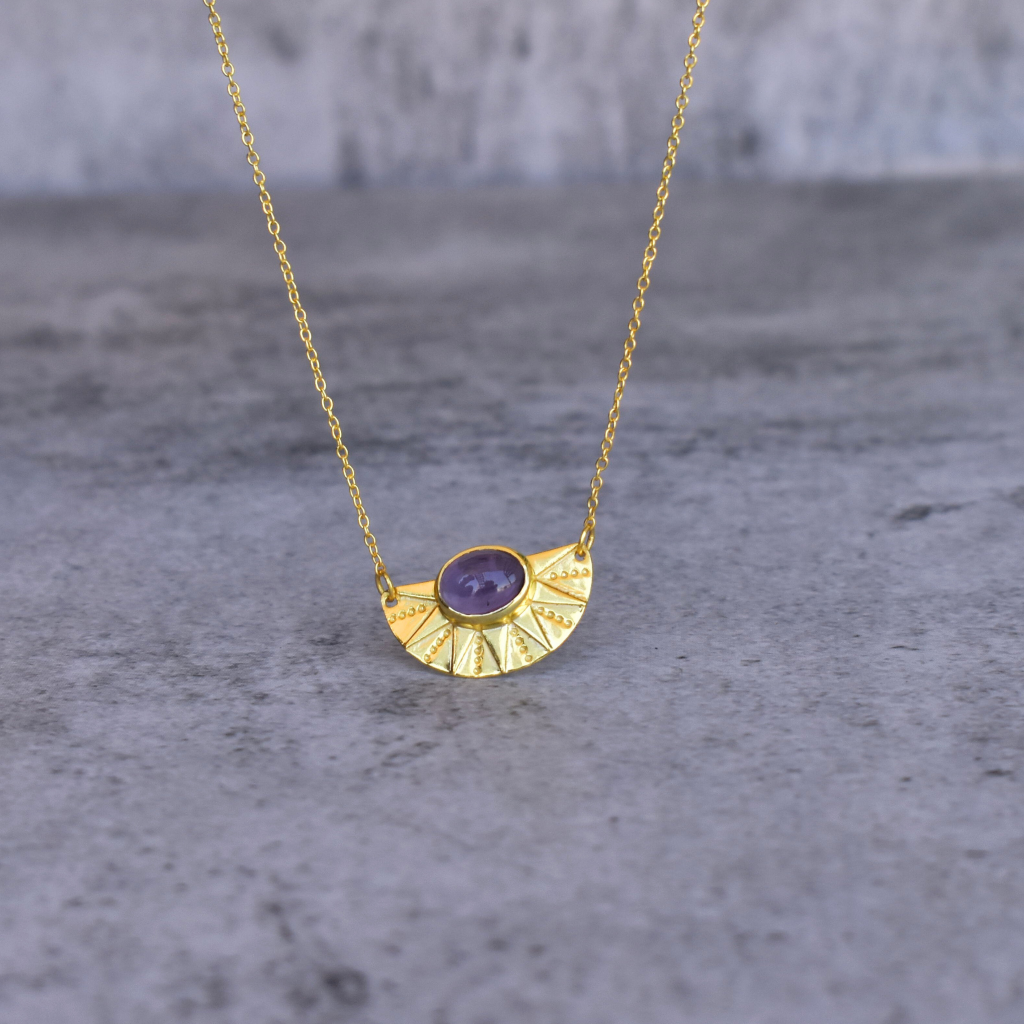 Sunrise Flower - Amethyst Necklace -