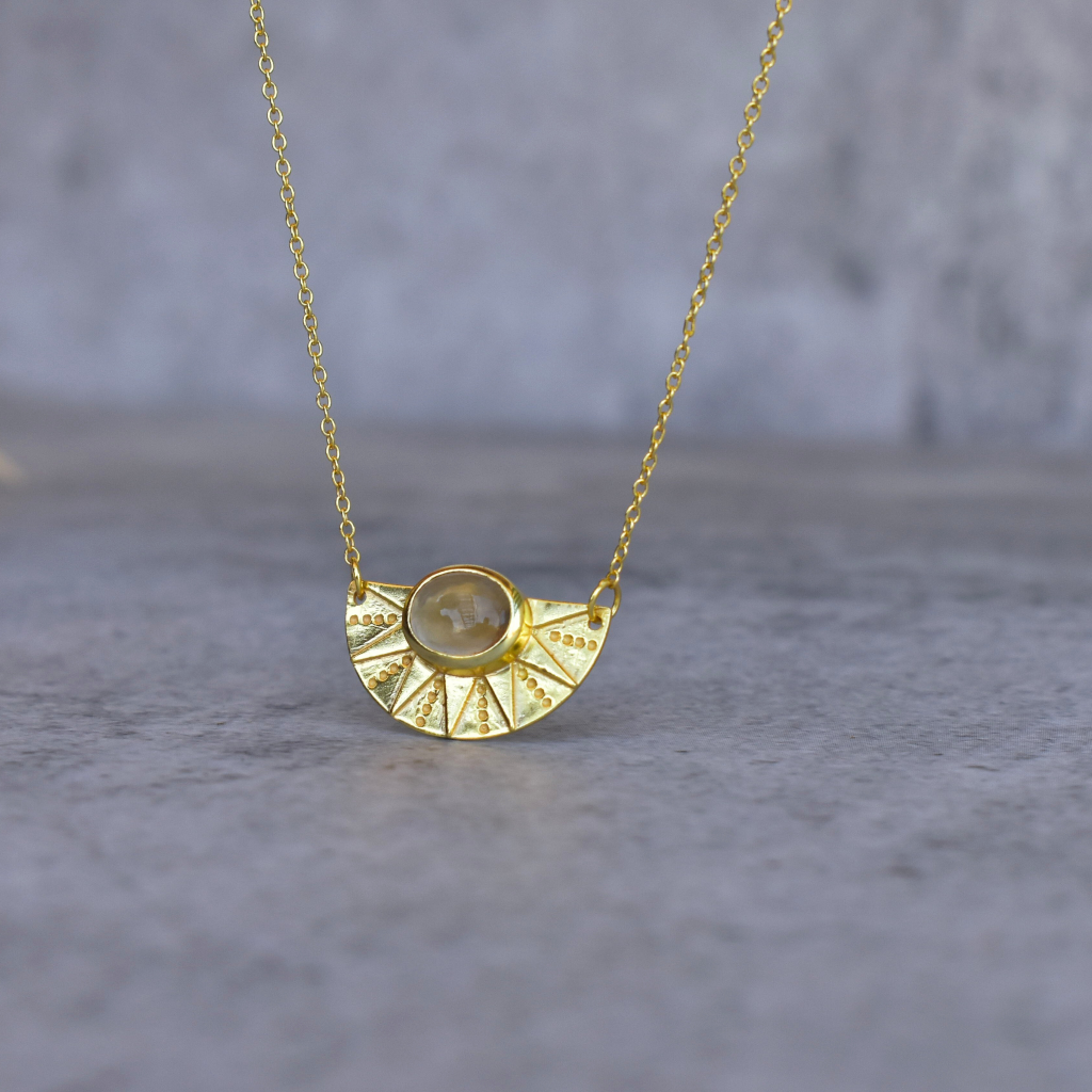 Sunrise Flower - Citrine Necklace -