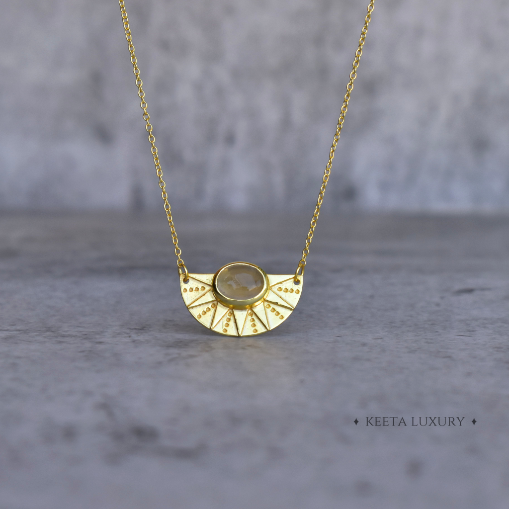 Sunrise Flower - Citrine Necklace -