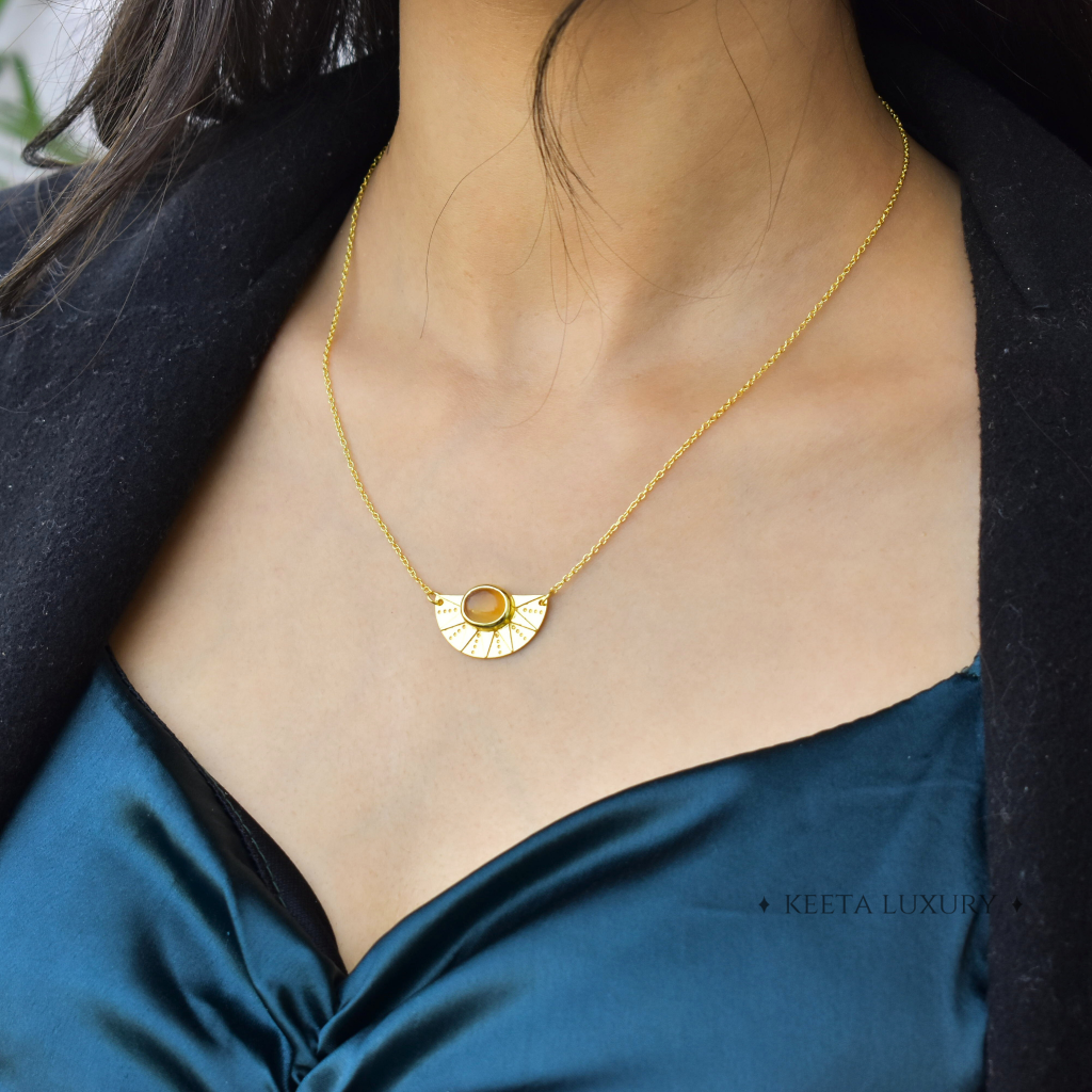 Sunrise Flower - Citrine Necklace -
